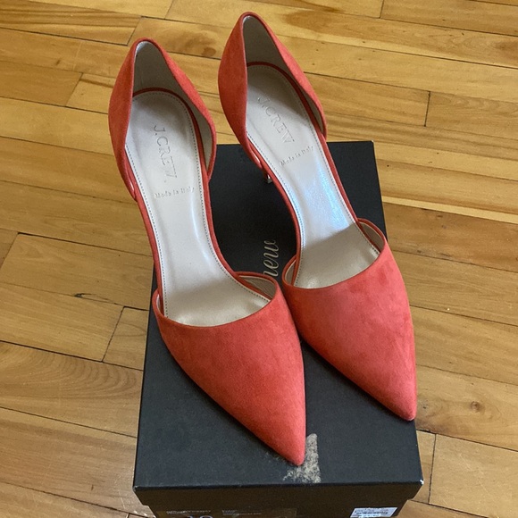 New in box / J. Crew Elsie suede d’Orsay pumps / Size 10 / Color Ornamental red - Picture 2 of 5